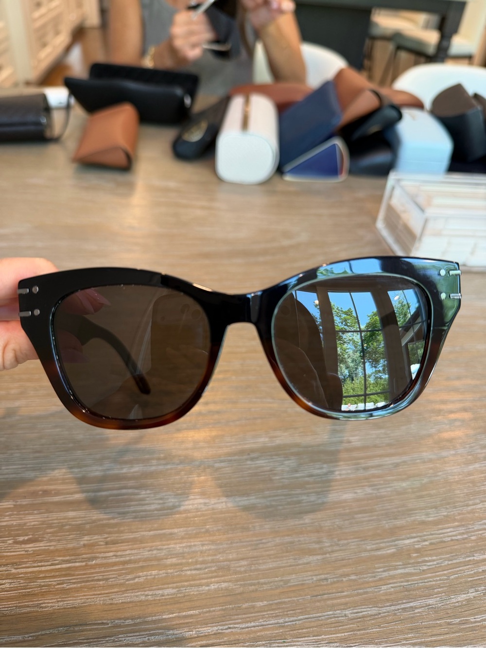 Dior Black & Tortoiseshell Round Sunglasses - Picture 2 of 7